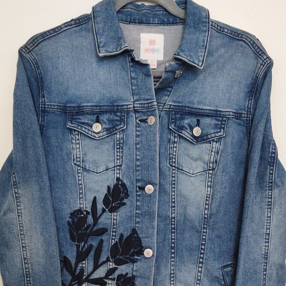 LuLaRoe Women's Rose Denim Jacket Small